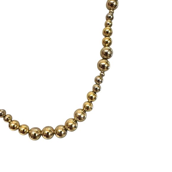 Karla Jordan Golden Metal Graduating Bead Necklace 20" Statement Vintage Stunner - Picture 4 of 7